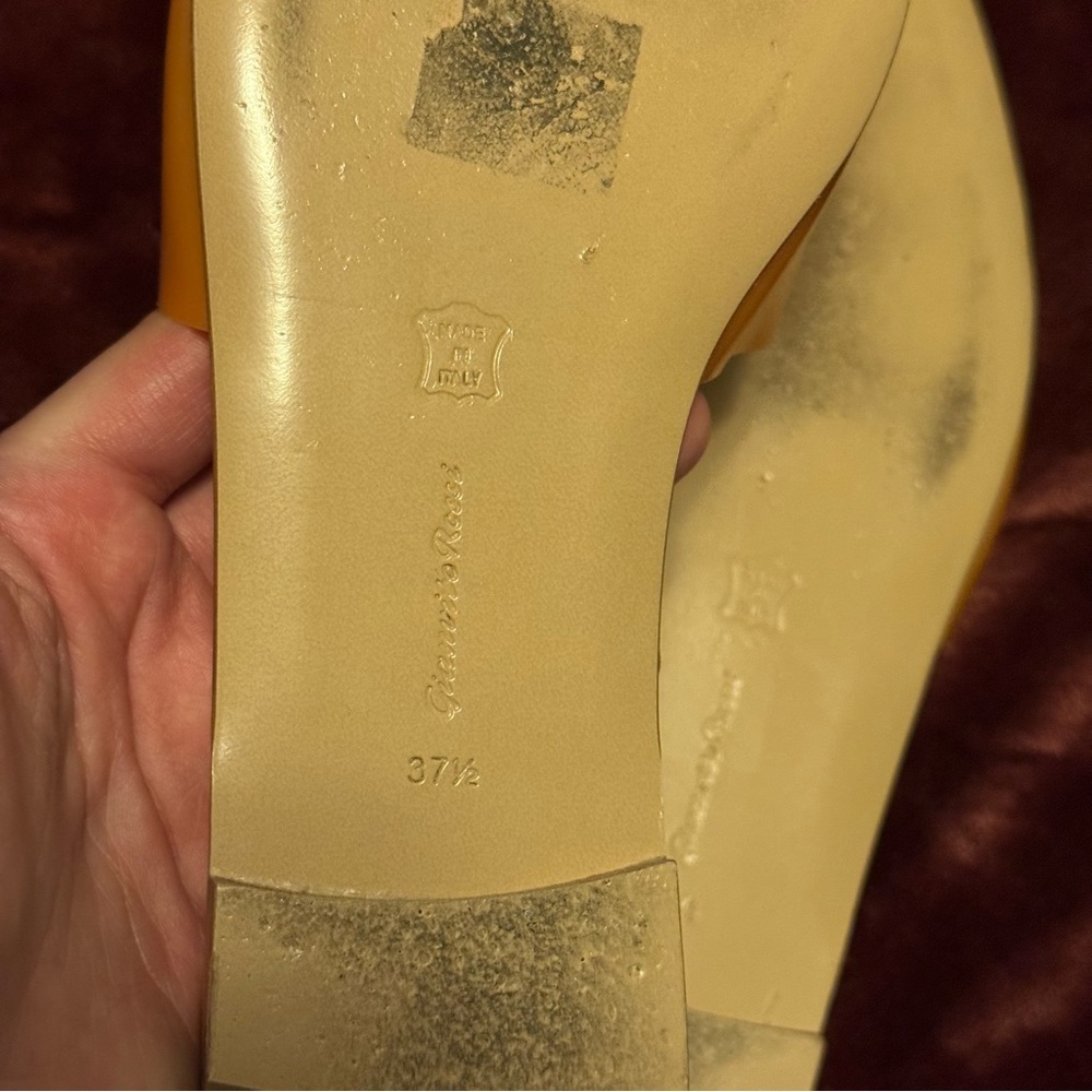 GIANVITO ROSSI Italian Slide Sandals Orange PVC 37.5 - Picture 9 of 9